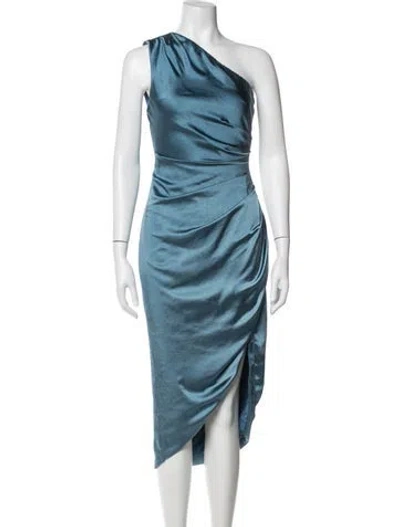 Pre-owned Elliatt One-shoulder Midi Length Dress In Blue