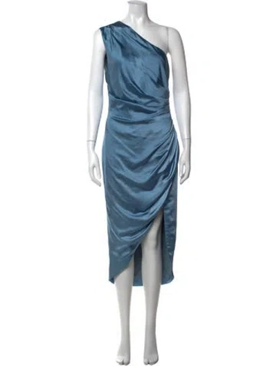 Pre-owned Elliatt One-shoulder Midi Length Dress In Blue