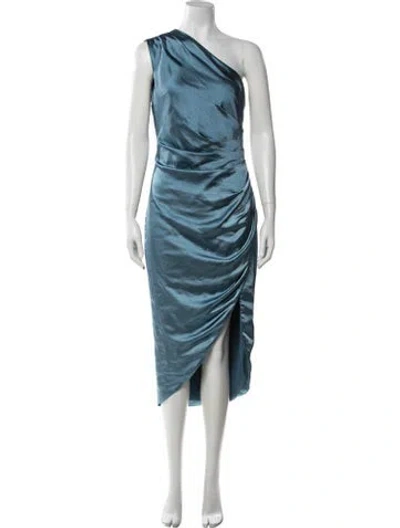 Pre-owned Elliatt One-shoulder Midi Length Dress In Blue