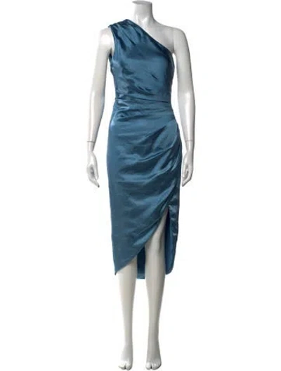Pre-owned Elliatt One-shoulder Midi Length Dress In Blue