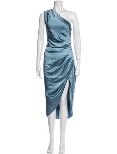 Pre-owned Elliatt One-shoulder Midi Length Dress In Blue