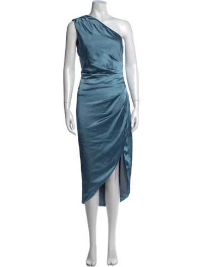 Pre-owned Elliatt One-shoulder Midi Length Dress In Blue