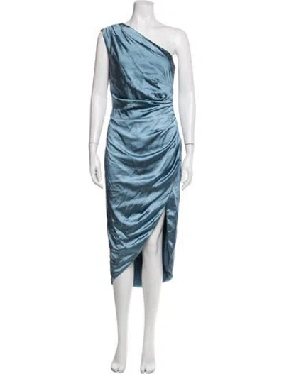 Pre-owned Elliatt One-shoulder Midi Length Dress In Blue