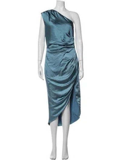 Pre-owned Elliatt One-shoulder Midi Length Dress In Blue