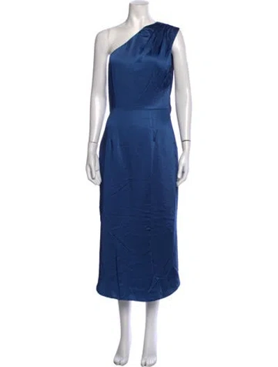 Pre-owned Elliatt One-shoulder Midi Length Dress In Blue