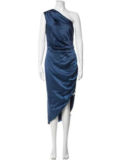 Pre-owned Elliatt One-shoulder Midi Length Dress In Blue