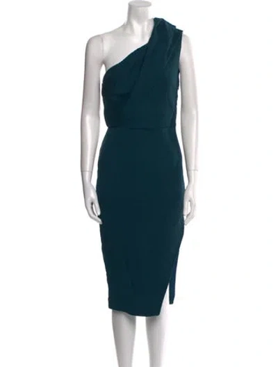 Pre-owned Elliatt One-shoulder Midi Length Dress In Green
