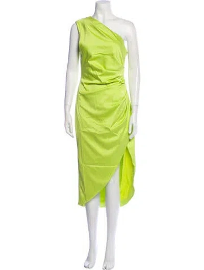 Pre-owned Elliatt One-shoulder Midi Length Dress In Green