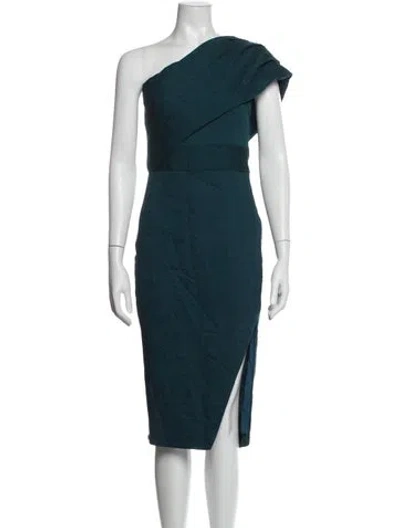 Pre-owned Elliatt One-shoulder Midi Length Dress In Green