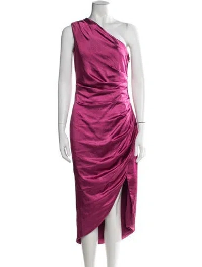 Pre-owned Elliatt One-shoulder Midi Length Dress In Pink