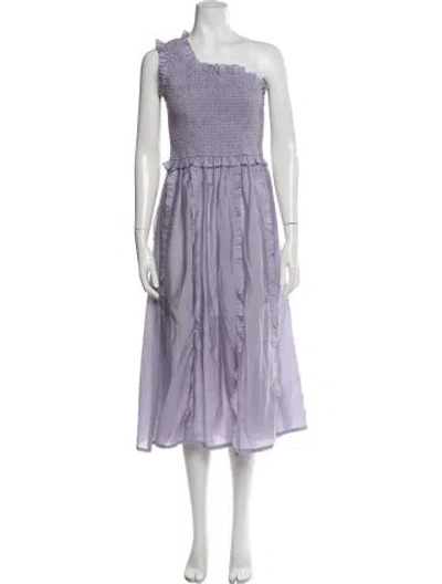 Pre-owned Elliatt One-shoulder Midi Length Dress In Purple