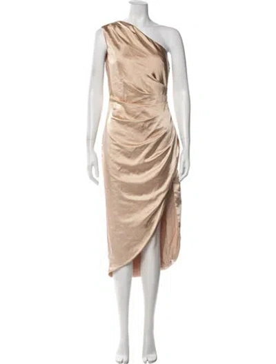 Pre-owned Elliatt One-shoulder Midi Length Dress W/ Tags In Brown