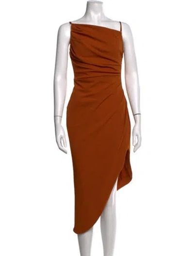 Pre-owned Elliatt One-shoulder Midi Length Dress W/ Tags In Brown