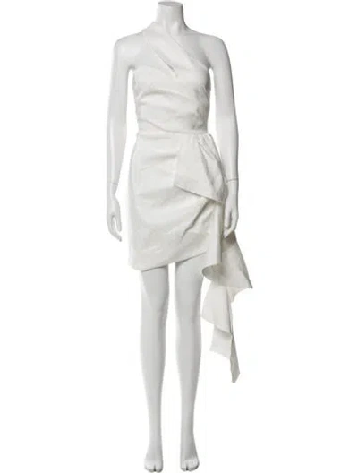 Pre-owned Elliatt One-shoulder Midi Length Dress In White