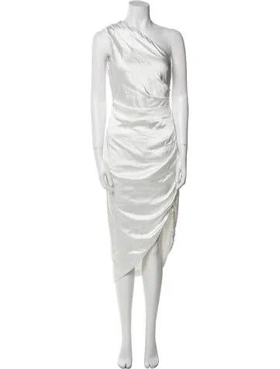 Pre-owned Elliatt One-shoulder Midi Length Dress In White