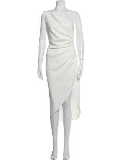 Pre-owned Elliatt One-shoulder Midi Length Dress In White