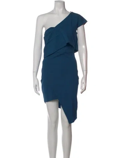 Pre-owned Elliatt One-shoulder Mini Dress In Blue