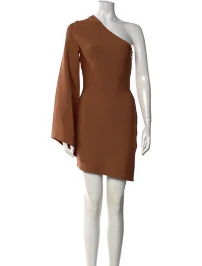Pre-owned Elliatt One-shoulder Mini Dress In Brown