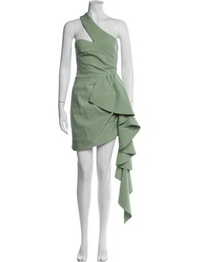 Pre-owned Elliatt One-shoulder Mini Dress In Green