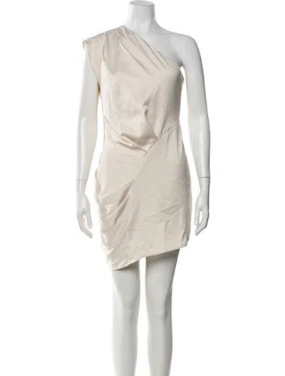 Pre-owned Elliatt One-shoulder Mini Dress In Neutral