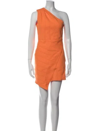 Pre-owned Elliatt One-shoulder Mini Dress In Orange