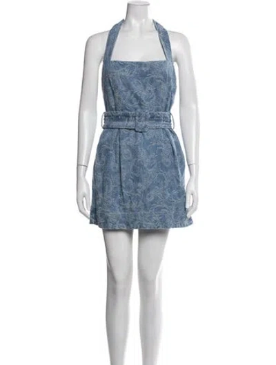 Pre-owned Elliatt Paisley Print Mini Dress In Blue