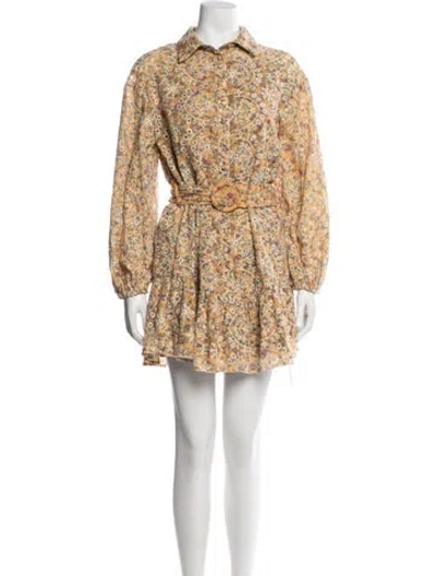 Pre-owned Elliatt Paisley Print Mini Dress In Yellow