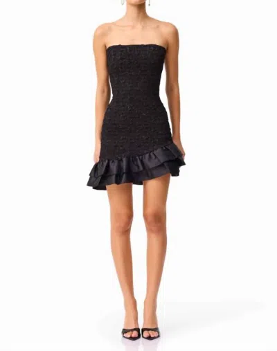 Elliatt Paloma Asymmetric Mini Dress In Black