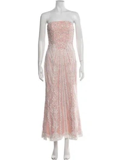Pre-owned Elliatt Patterned Long Dress In Pink