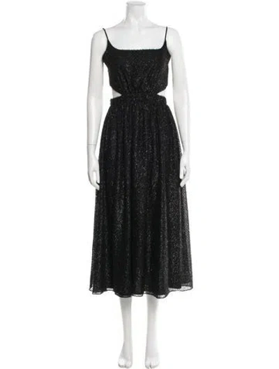 Pre-owned Elliatt Patterned Midi Length Dress W/ Tags In Black