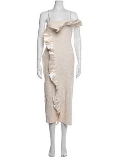 Pre-owned Elliatt Patterned Midi Length Dress W/ Tags In Neutrals