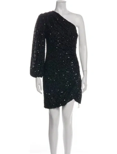 Pre-owned Elliatt Patterned Mini Dress In Black