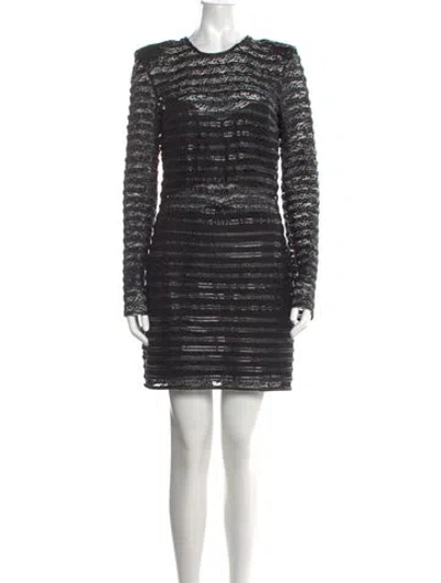 Pre-owned Elliatt Patterned Mini Dress In Black