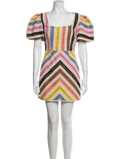 Pre-owned Elliatt Patterned Mini Dress In Multi