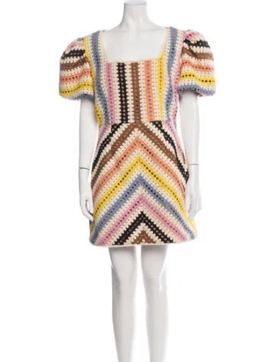 Pre-owned Elliatt Patterned Mini Dress In Multicolor