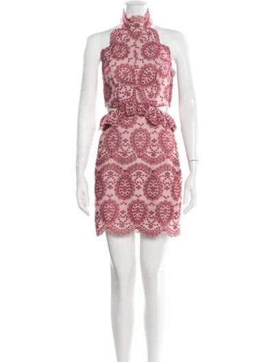 Pre-owned Elliatt Patterned Mini Dress In Pink
