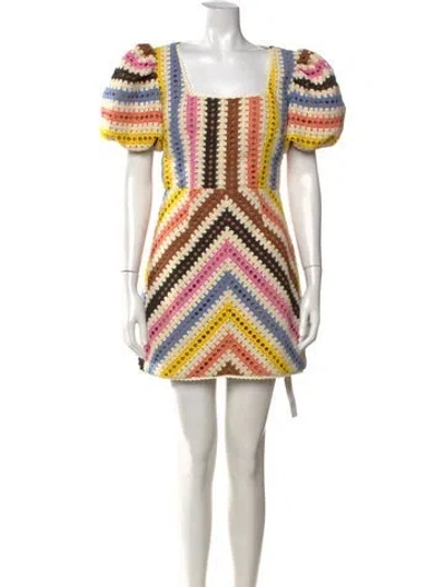 Pre-owned Elliatt Patterned Mini Dress In Pink