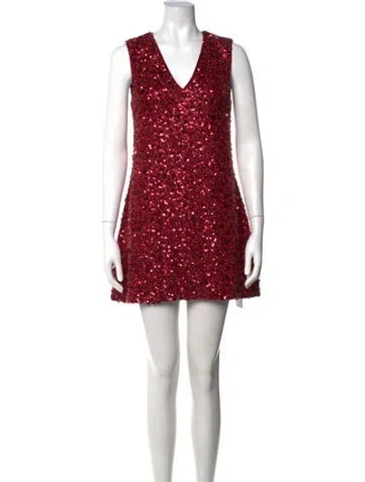 Pre-owned Elliatt Patterned Mini Dress In Red