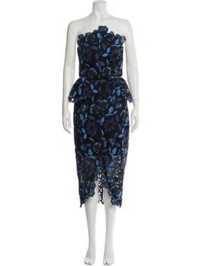 Pre-owned Elliatt Patterned Mini Dress W/ Tags In Blue