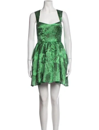 Pre-owned Elliatt Patterned Mini Dress W/ Tags In Green