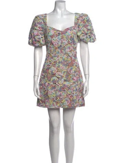 Pre-owned Elliatt Patterned Mini Dress W/ Tags In Purple