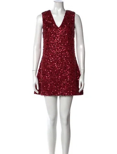Pre-owned Elliatt Patterned Mini Dress W/ Tags In Red