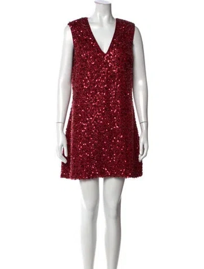 Pre-owned Elliatt Patterned Mini Dress W/ Tags In Red
