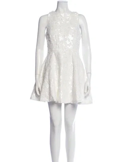 Pre-owned Elliatt Patterned Mini Dress W/ Tags In White