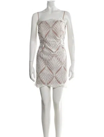 Pre-owned Elliatt Patterned Mini Dress W/ Tags In White
