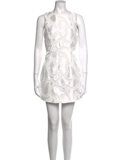Pre-owned Elliatt Patterned Mini Dress W/ Tags In White