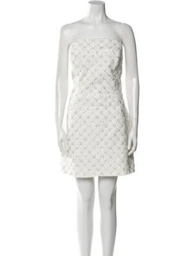 Pre-owned Elliatt Patterned Mini Dress In White