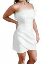 Elliatt Paulina Feather Mini Dress In Ivory In White