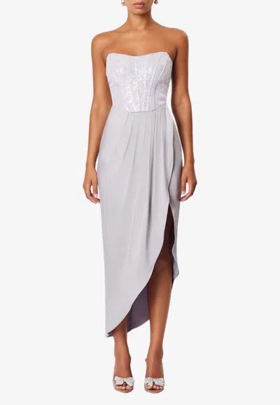 Elliatt Petra Strapless Midi Dress In Lilac