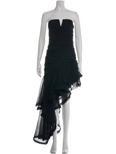Pre-owned Elliatt Plunge Neckline Mini Dress In Black